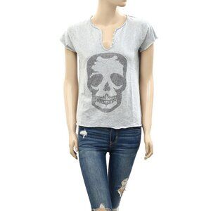 Gray Skull Print Women's Top